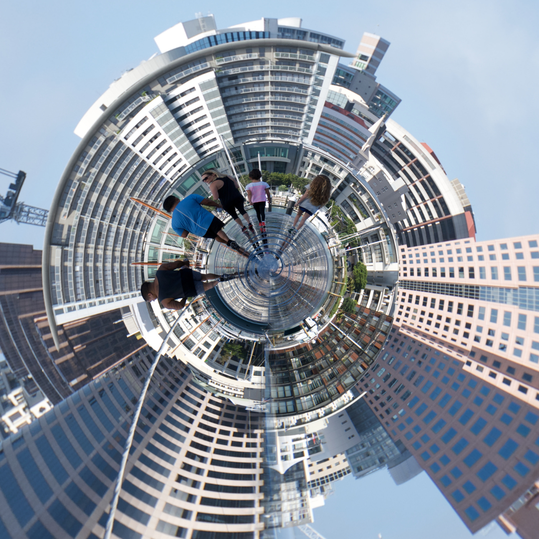 Image of a city in 360 view