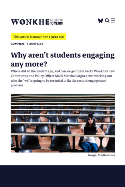 Thumbnail of Why aren't students engaging anymore? article