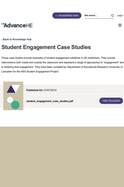 Thumbnail of Student Engagement Case Studies article