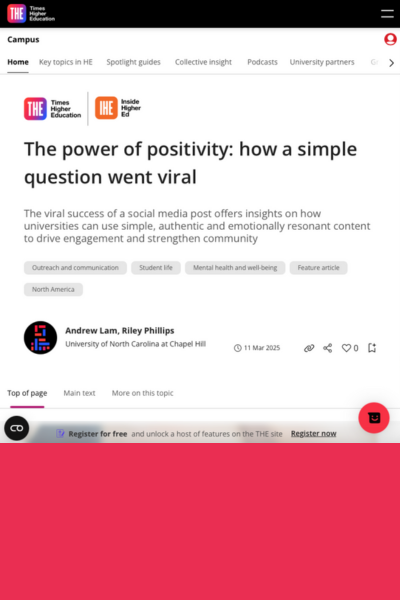 Thumbnail of The power of positivity: how a simple question went viral article
