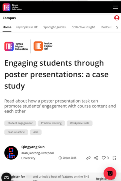 Thumbnail of Engaging students through poster presentations: a case study