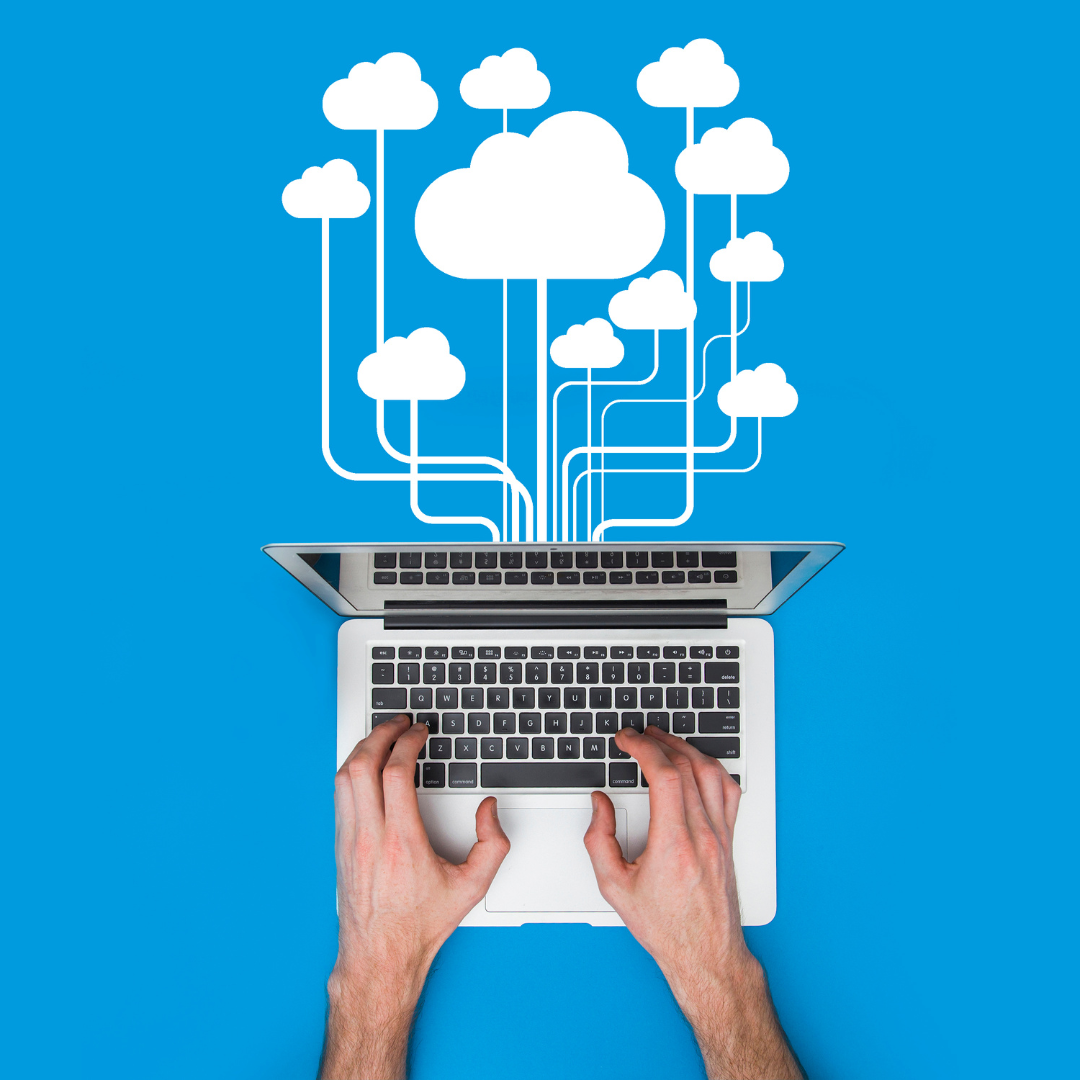 laptop with links to the clouds