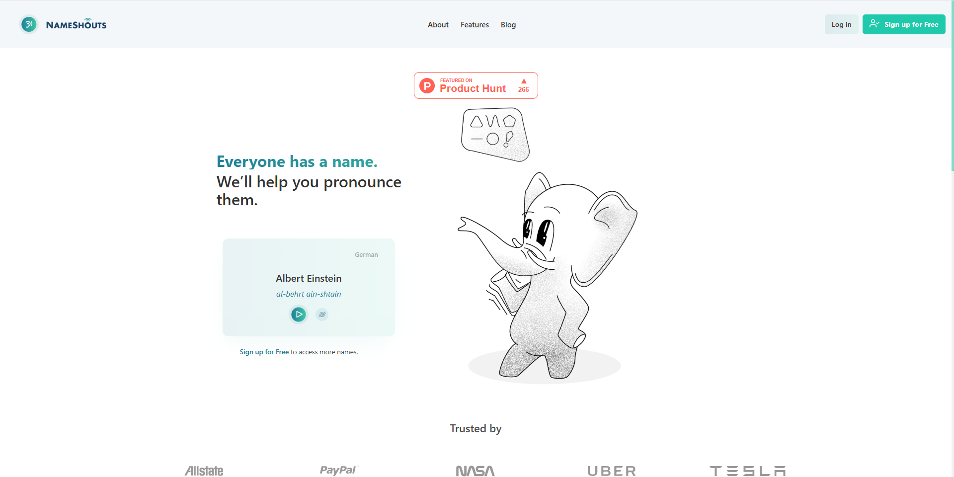 NameShouts Screenshot of name prenunciation page NameShouts