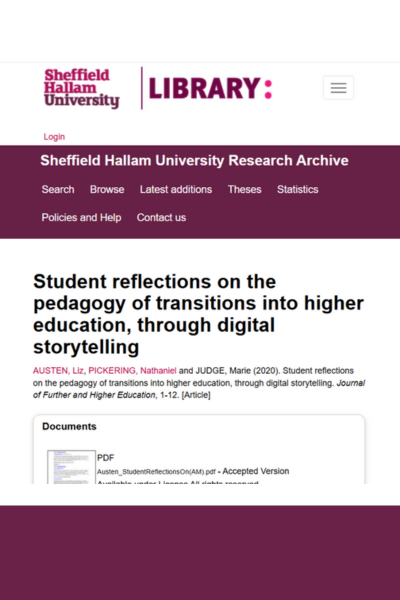 Screengrab of Sheffield Hallam University