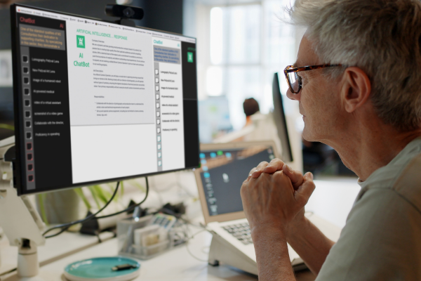 Image of academic using ai to aid them in their work