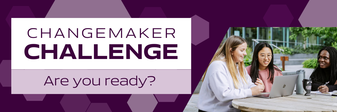 Banner for Changemaker Challenge with title and sub title &quot;Are you ready?&quot;