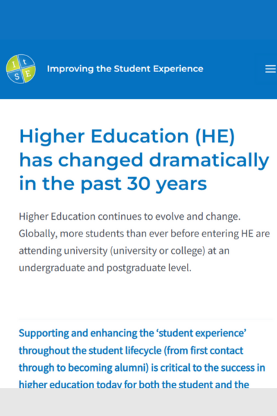 Screengrab of Improving the Student Experience