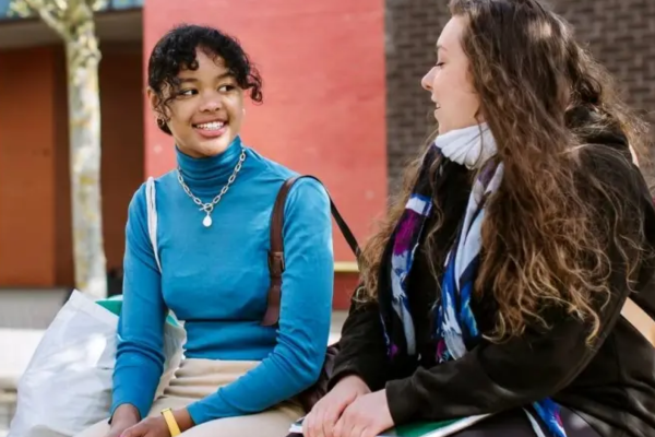 image of two students chatting