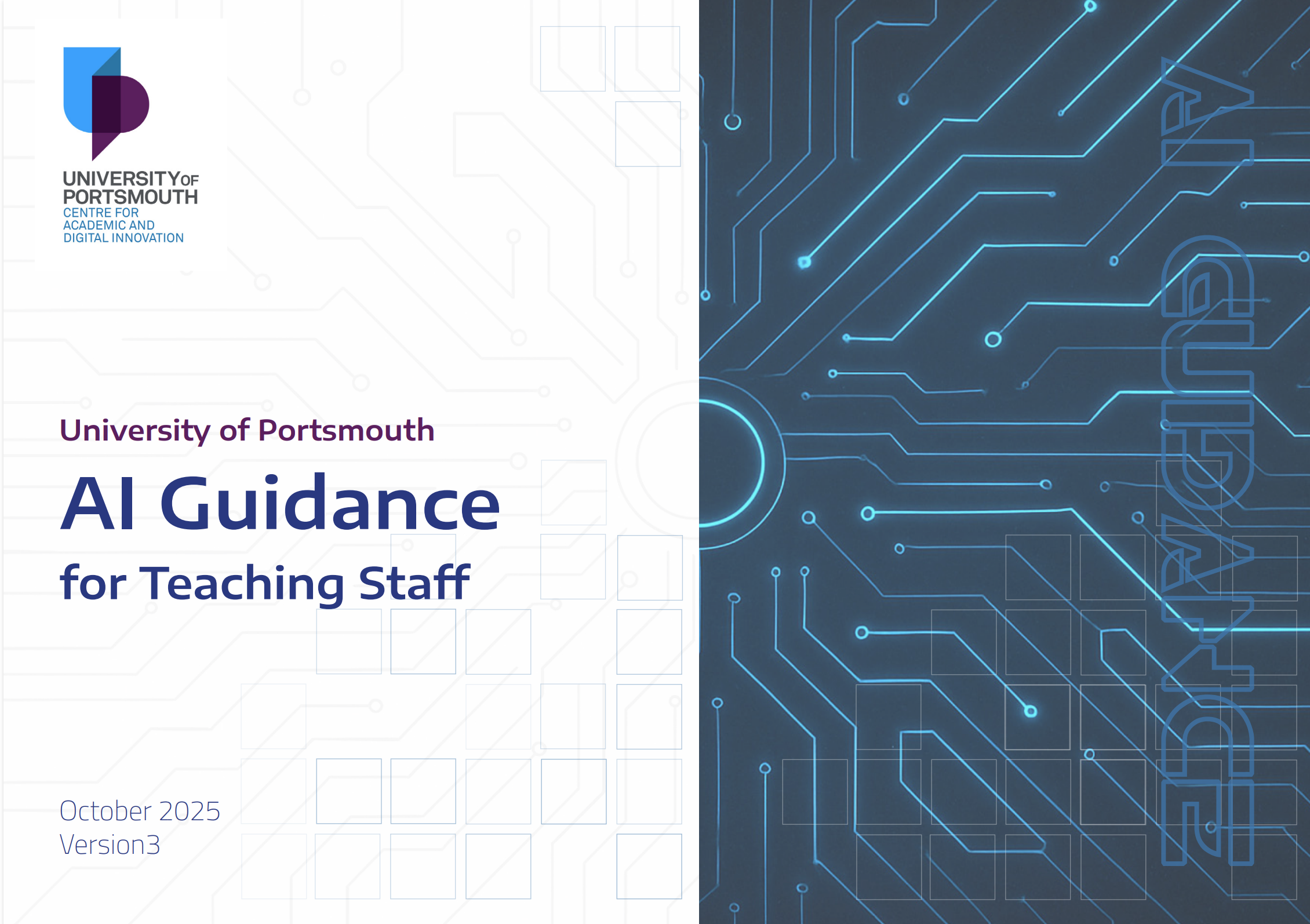 Cover for the CADI Guidance on AI for Teaching Staff