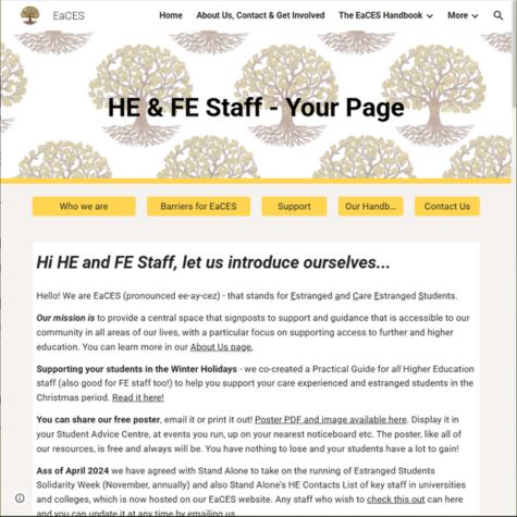 Screenshot of the HE & FE Staff - Your Page explaining who EaCES is and what they do.