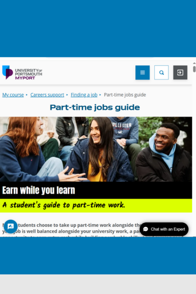 Screengrab of Part Time Jobs Guide - UoP -se