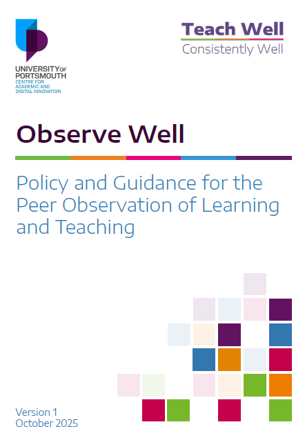 Screengrab of Observe Well - Peer Observation