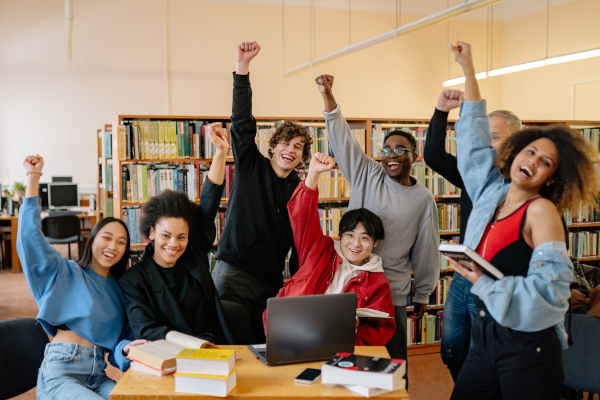 Image of students in library setting