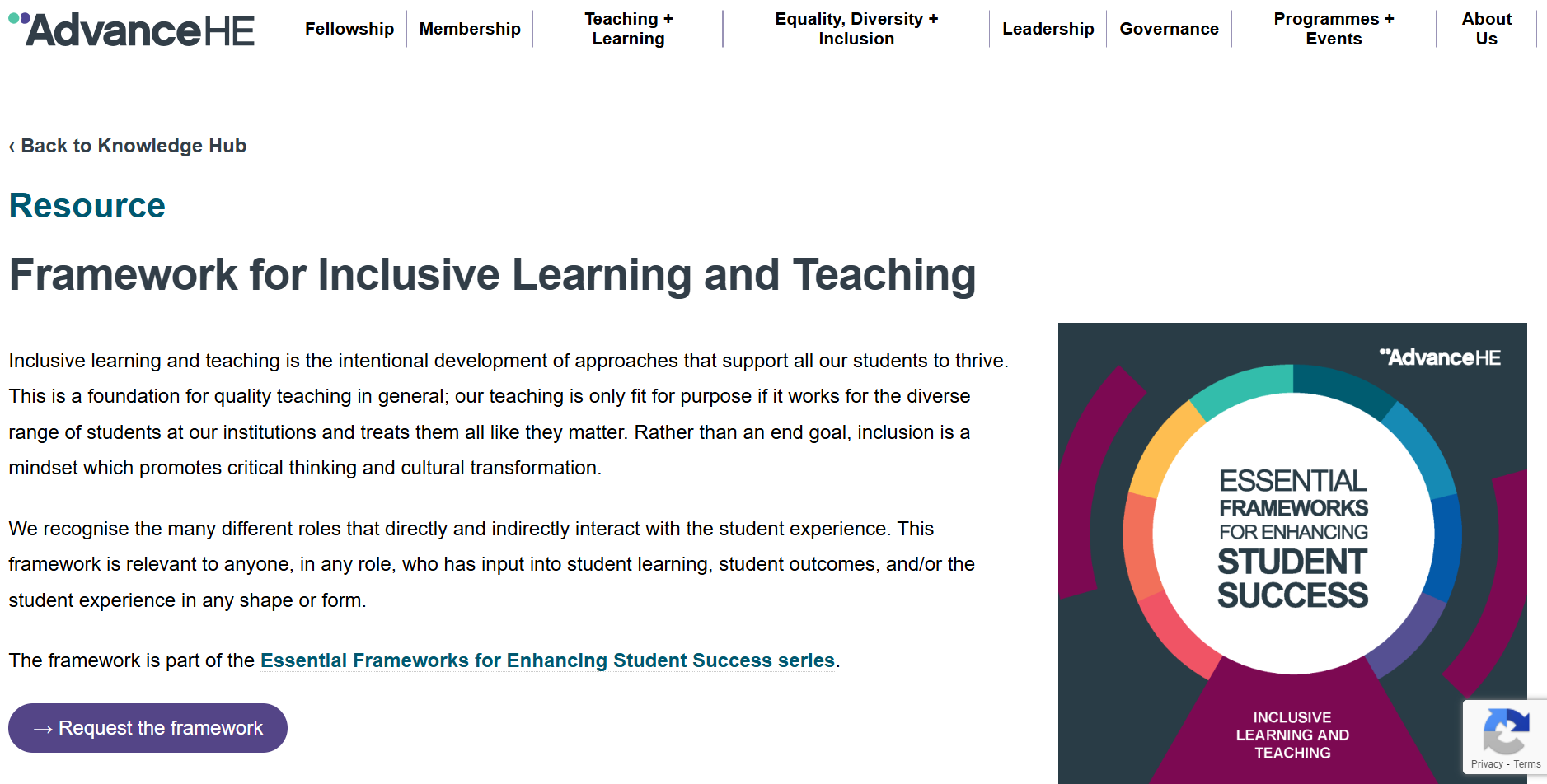 Framework for Inclusive Learning and Teaching