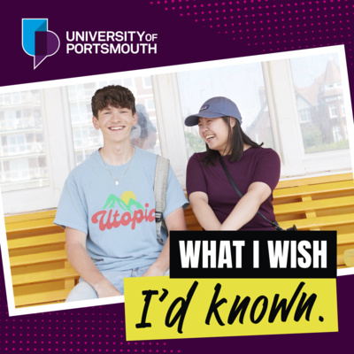 image shows 2 people smiling on a bench with the text graphic "what i wish I'd known."