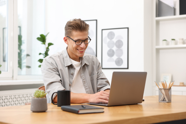 Image of academic with laptop