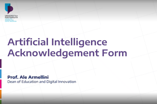 Screengrab of AI Acknowledgement video