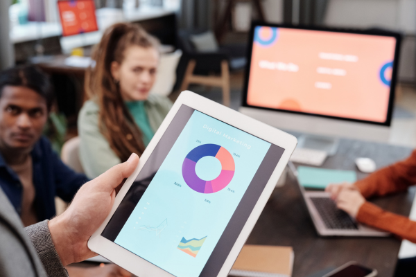 Image of a pie chart on a tablet