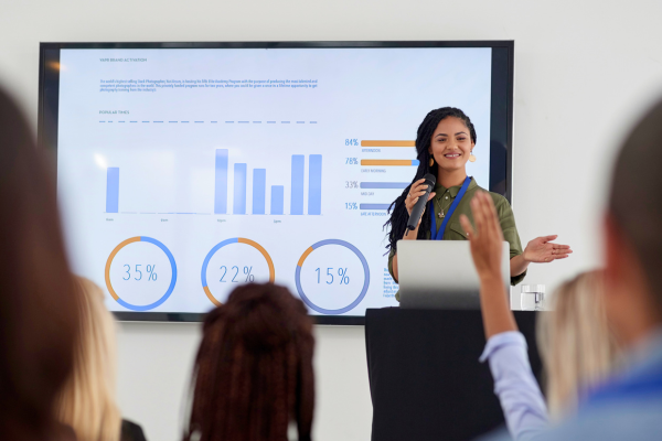 Image of woman presenting