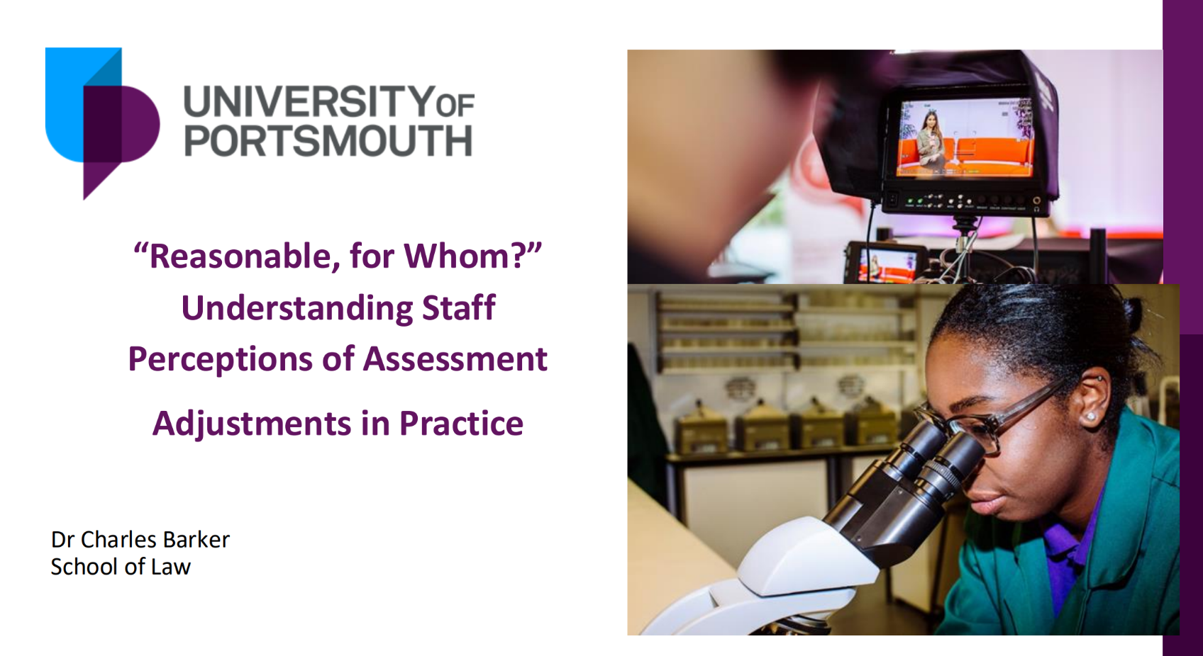 Screen grab of ‘Reasonable, for Whom?’ Understanding Staff Perceptions of Assessment Adjustments in Practice