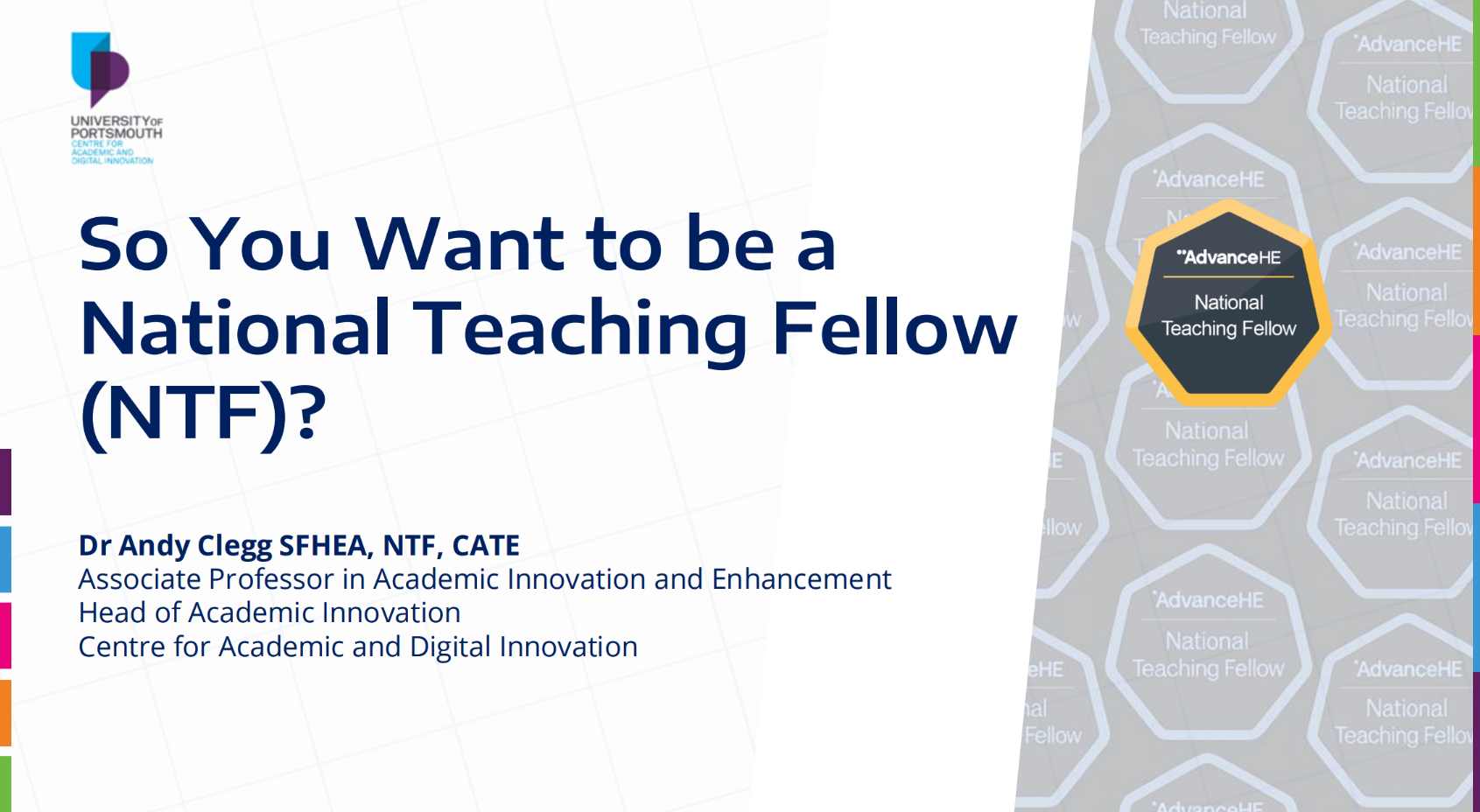 Screen of So You Want to be a National Teaching Fellow (NTF) - Crafting a Persuasive  Claim