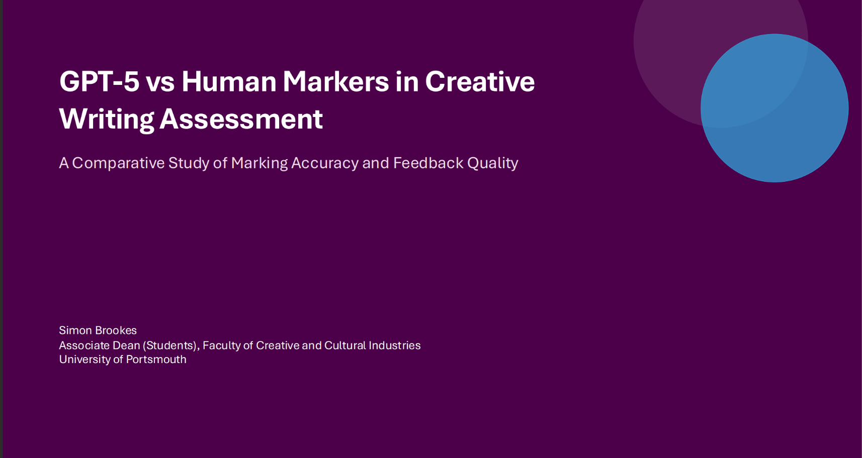 Screen grab of Marking the Markers: A Comparative Study of AI and Human Assessment