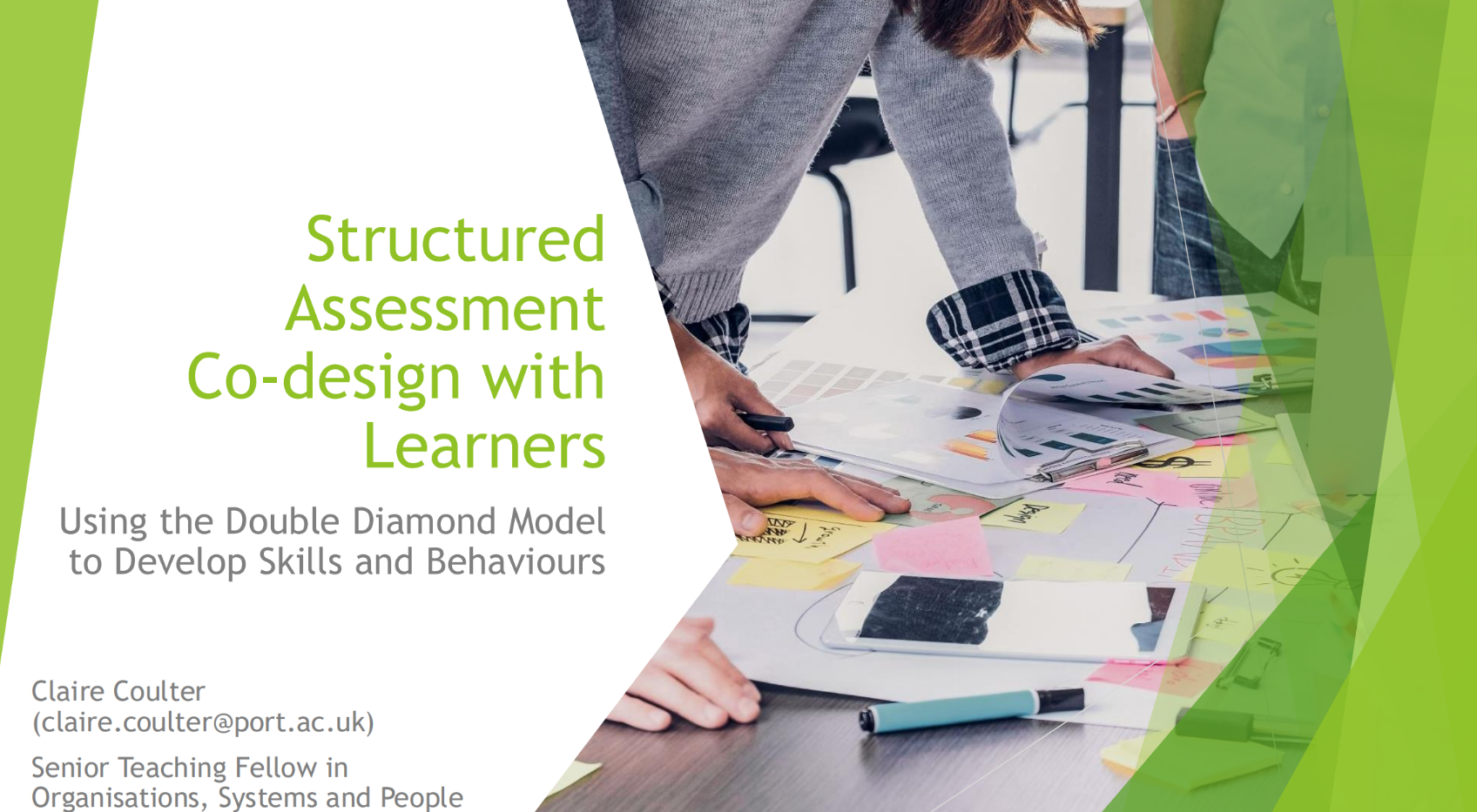 Screen grab of Structured Assessment Co-design with Learners: Using the Double Diamond Model to Develop Skills and Behaviour