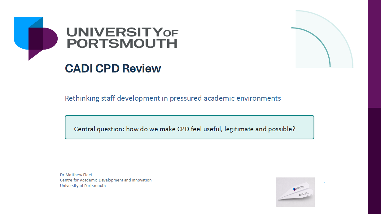 Screen grab CADI CPD Review