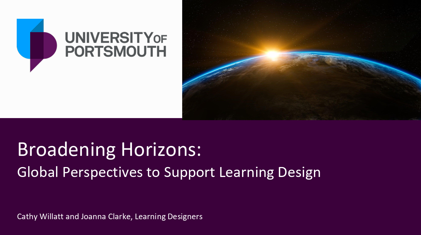 Screen grab of Broadening Horizons - Global Perspectives on How Learning Happens presentation