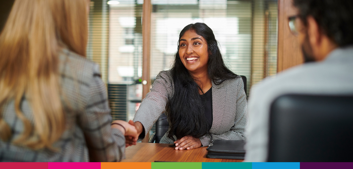 image of student attending an interview