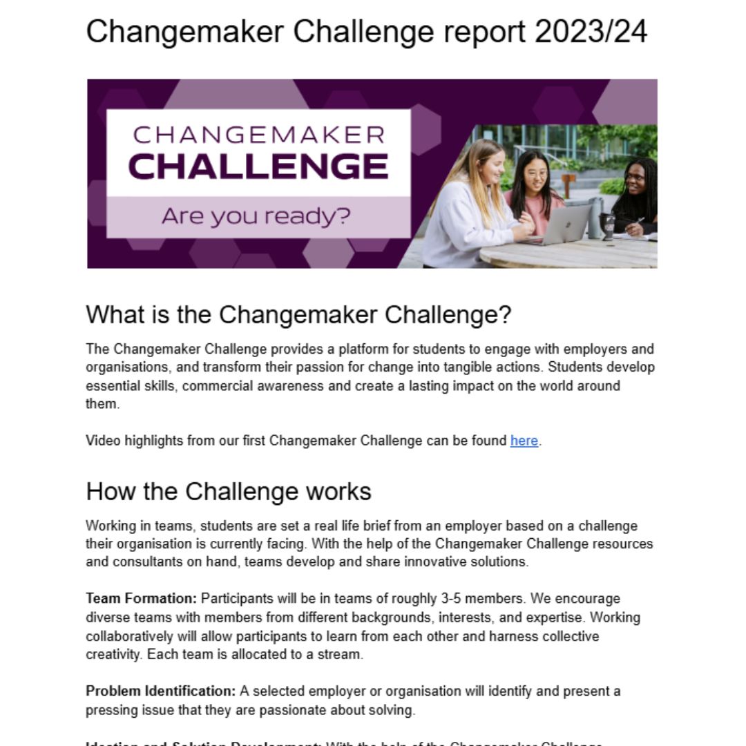 Preview of Changemaker Challenge report 2023/24