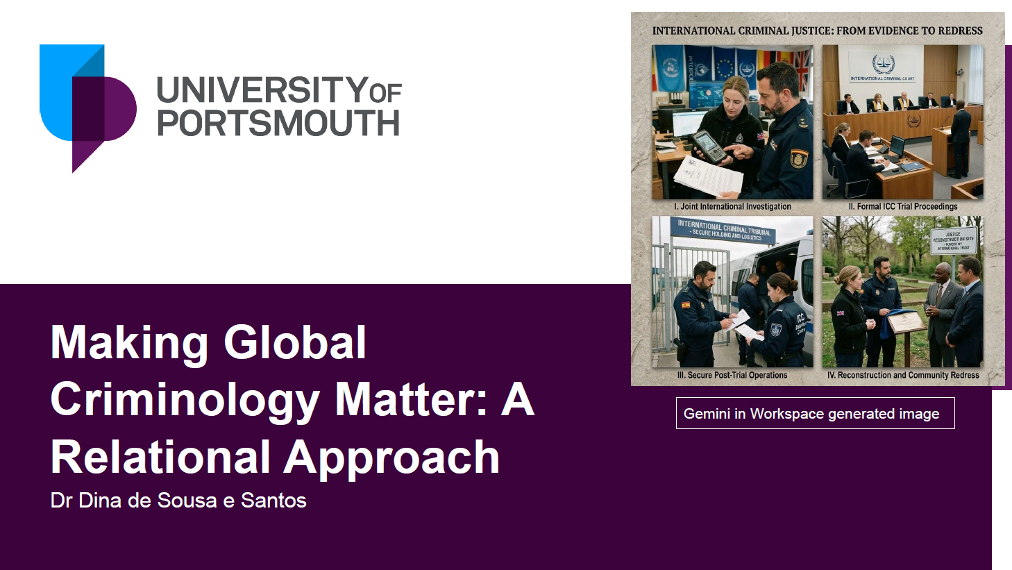 Screen garb of Making Global Criminology Matter: A Relational Approach presentation