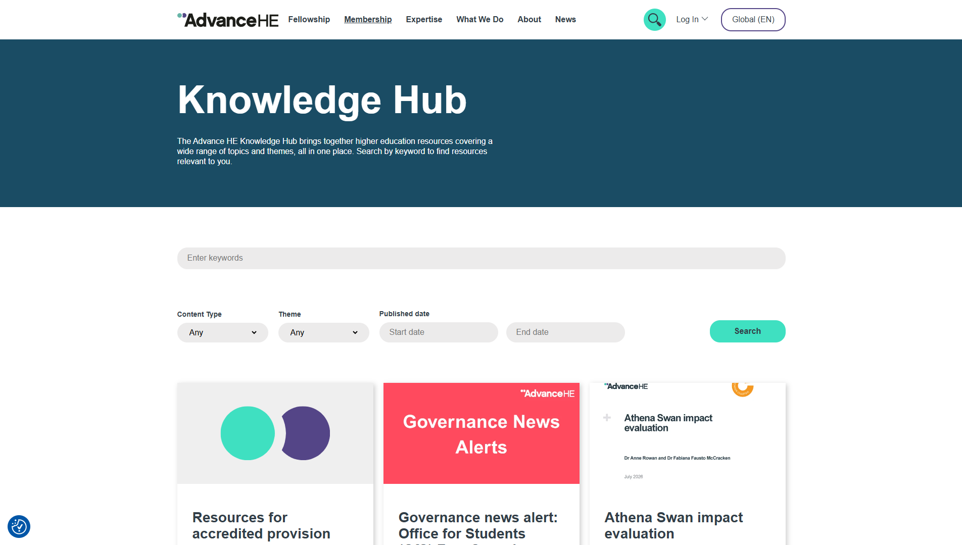 screenshot of AdvanceHE's Knowledge Tools