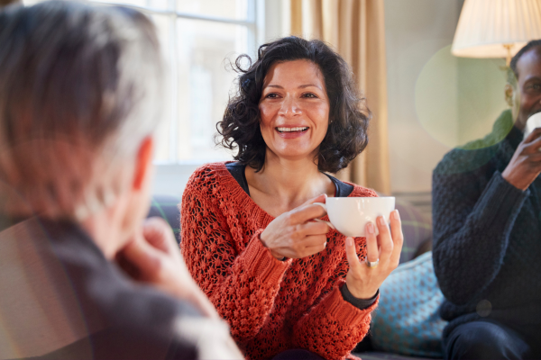 Image of woman drinking coffee