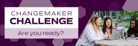 Banner for Changemaker Challenge with title and sub title "Are you ready?"